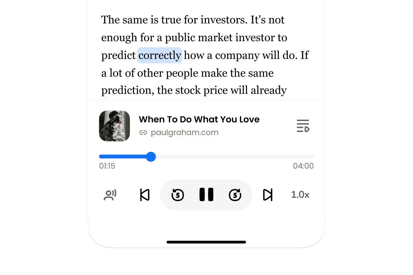 Aloud app screenshot 1